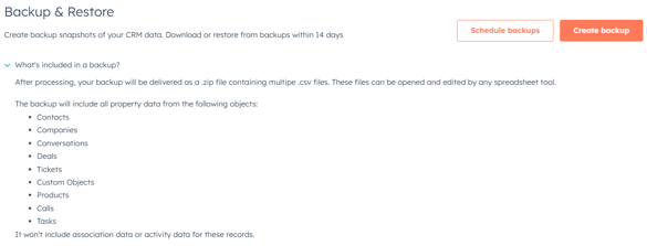 HubSpot Backup & Restore
